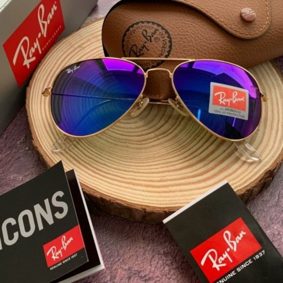 Ray-Ban 3025 Aviator Sunglasses 58mm Purple - Picture 3 of 12